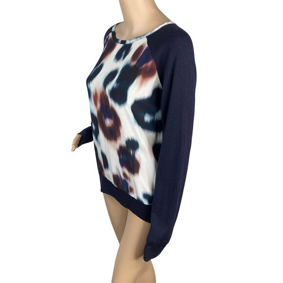 AllSaints Echo Leopard Silkscreen Merino Wool Raglan Pullover Sweater SZ 10 - Picture 4 of 9